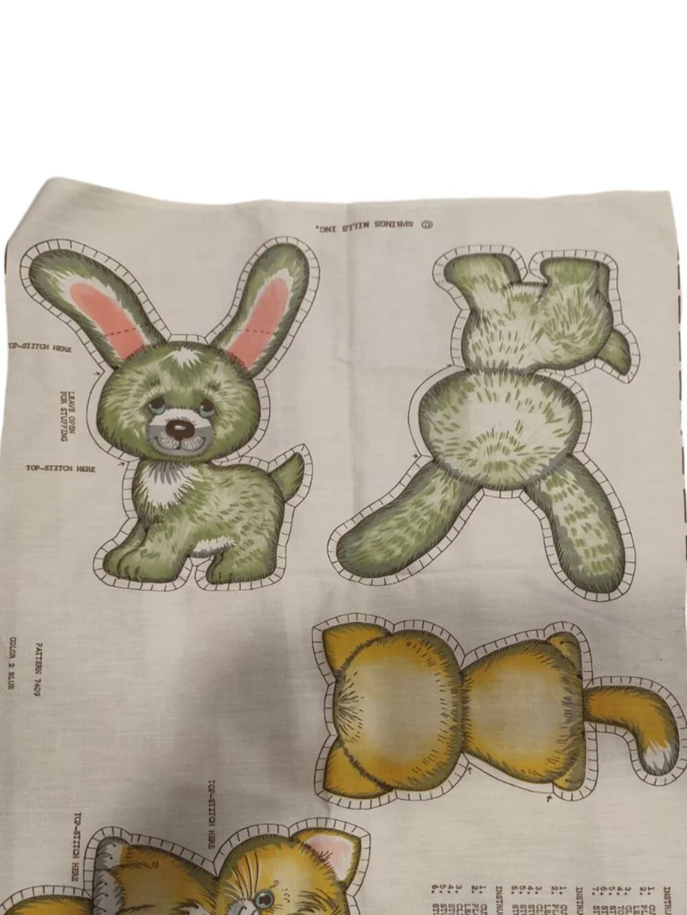 Cut and Sew Fabric Cloth Stuffed Animal Pillow: Dog, Cat, Bunny, Teddy Bear